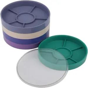 시계 부품 상자 용기 이동 홀더 먼지 덮개 5겹 도구 보관용 나사 하드웨어 제조업체 수리 도구(원형)