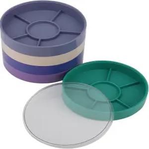 Lausixy 시계 부품 상자 용기 5겹 수리 도구 보관 색상 나사 이동 하드웨어 부품(원형)