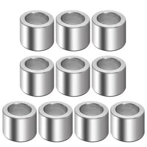 10팩 M8 알루미늄 스페이서 8.2mm ID x 12mm OD 10mm 길이 원형 나사가 없는 스탠드오프 부싱 일반 마감