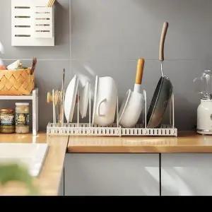 [하프클럽/셀러허브]JU 길이조절 후라이팬 냄비 거치대 받침대 싱크대 정리