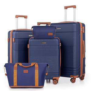 코벤스 러기지 세트 스피너 휠이 포함된 5피스, 남녀용 잠금장치가 있는 경량 하드쉘 여행 가방 세트, 내구성이 뛰어난 ABS 하드 케이스가 캐리어