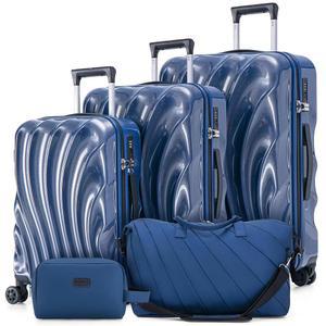 코스반 러기지, 바퀴가 달린 여행용 가방 5종 세트, 휴대폰 홀더가 ABS 하드쉘 TSA 잠금 스피너 휠이 내구성 있는 세트