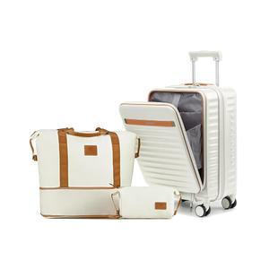 조이웨이 캐리어 온 러기지 항공사 승인, 프론트 컴파트먼트 및 컵 홀더, 스피너 휠이 장착된 20인치 하드 쉘 휴대용 여성용 TSA 잠금 장치 포함