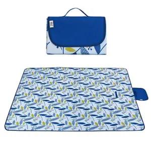 휴대용 TC47JP89 체크 돗자리 블루 대형 다용도 실외 매트