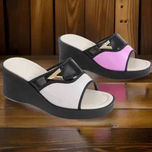 [신상오픈런]여성 반짝이 가죽 높이조절 통굽 앞열린 샌들 (32331281)