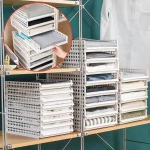 [하프클럽/셀러허브]JU 깔끔옷정리 적층형 슬라이딩 서랍식 옷정리선반