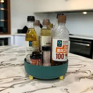 [하프클럽/셀러허브]회전트레이 냉장고 양념통 정리 그린 소형 냉장고회전