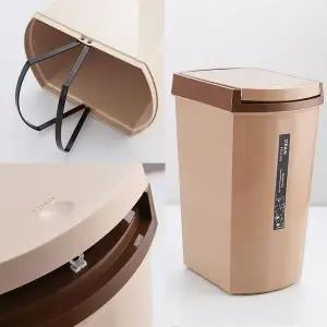 [하프클럽/셀러허브]JU 원터치오픈 손잡이 스트로우 쓰레기통 10리터