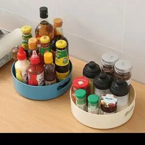 [하프클럽/셀러허브]JU 360도 회전트레이 주방 화장대 사무실 정리 수납