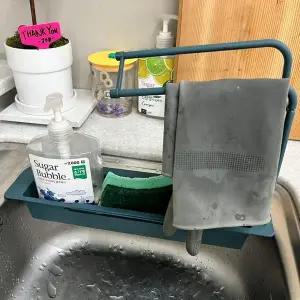 [하프클럽/셀러허브]수세미거치대 길이조절 행주걸이 네이비 싱크대수세미