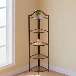 [하프클럽/셀러허브]홈테리어 대나무 5단 코너 선반 모서리 삼각수납장