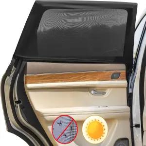 자동차 후면 창문 그늘 2팩 스트레치 메시 화면 햇빛 모기장 커버 96 SUV 태양빛 눈부심 방지 자외선 차단