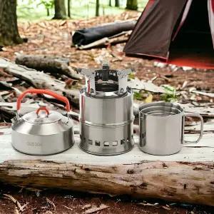 캠핑 마운틴 커피주전자 야외 캠핑용 케틀 우드 스토브 캠핑 폴딩