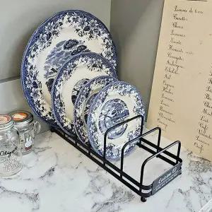 [하프클럽/셀러허브]깔끔한 블랙 사각 디자인 철제 접시 꽂이 도마 그릇