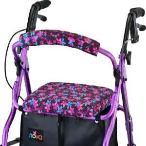 NOVA 롤레이터 워커 시트 및 등받이 커버 세트 - 표준 롤링 워커를 위한 탈착식 세탁 가능한 패브릭 쿠션