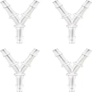 수족관 공기 펌프 커넥터 4개의 Y자형 밸브 플라스틱 바브 동일 Y 티 호스 파이프 방파 어항 어댑터