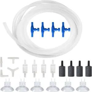 JIH 아쿠아리움 25피트 3/16인치 ID 플렉시블 항공 튜브에는 체크 밸브 흡입 컵 에어 스톤 제어 및