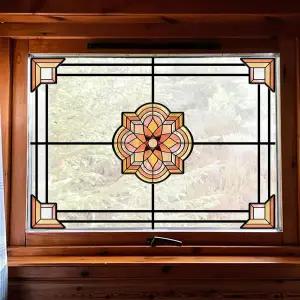 ADD.HERES 창문 스티커 스테인드글라스 프라이버시 필름 가정용 주방 사무실 욕실용 자외선 차단 정전기