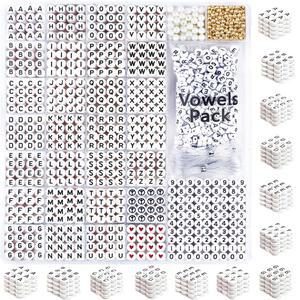 추가 모음과 제작용 비즈 비즈 DODOBEAD 팔찌에 알파벳 팔찌 키트 숫자가 완벽합니다 1650개 포함된 문자 우정