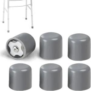 워커 글라이드 캡 - 카펫 바닥 보도용 스키 피트 고무 팁 교체 노인 이동 보조 액세서리 1-1/8인치 6개