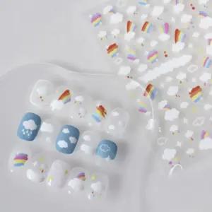 젤 네일 붙이는 셀프 스티커 팁 패디큐어 재료 아트 무지개네일스티커