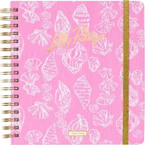 릴리 퓰리처 대형 월간 플래너 2025년 8월 - 2026년 12월 의제 및 캘린더 스티커 포켓 나선형