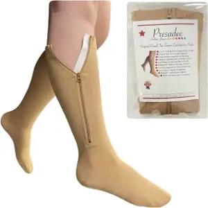 프레사디 오리지널 클로즈드 토 20-30mmHg 지퍼 압축 종아리 다리 양말