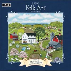 랭 포크 아트 2026 월 캘린더 ？ 13.4 × 12 스테이플 바인딩 린넨 엠보싱 포함 12개월 메리 싱글턴 미국