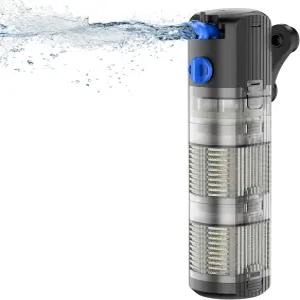 프리세아 수족관 필터 어항 40-100갤런 거북이 수조용 8W 잠수정 내부 전력 3단계 여과 시스템