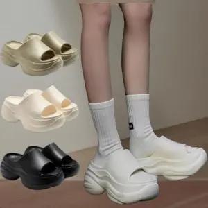 [신상오픈런]여성용 통기성 아치 서포트 키높이 앞트임 슬리퍼 (41993068)