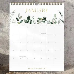 에스테틱 2026 월 캘린더 - 2026년 12월까지 운영 간편한 정리를 위한 완벽한 대형 모던 2025-2026 플래너