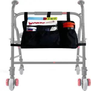 컵 홀더와 방수 보관이 가능한 다오르파 워커 백 바구니 - 노인 휠체어 롤러 접이식 워커를 위한 조절 정리
