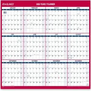 AT-A-GLANCE 2026 월 캘린더 월간 24인치 x 36인치 초대형 종이 리버서블 세로-수평형(PM2122826)