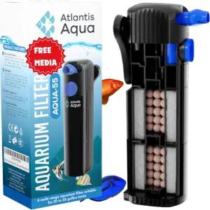 20갤런 어항 필터 최대 55갤런 조용한 크리스탈 클리어 워터 거북이 잠수식 수족관 50갤런