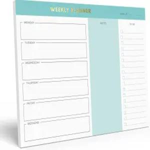 Sweetzer Orange 주간 할 일 목록 패드. 일일 저널 의제 사각형이 있는 골드 포일 스케줄러 메모장. 7x10