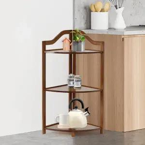 [하프클럽/셀러허브]홈테리어 대나무 3단 코너 선반 모서리장 원목코너장