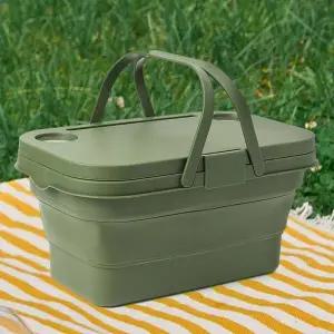 [하프클럽/셀러허브]2in1 캠핑 테이블 폴딩박스(카키) 캠핑보조테이블