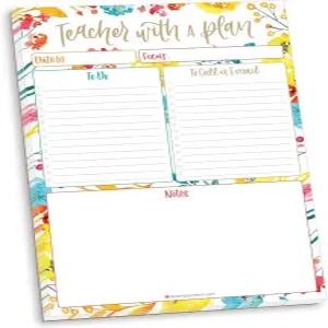 블룸 일일 플래너 교사 할 일 목록 기획 패드 - 감사 선물 및 주간 주최자 교실 또는 홈스쿨을 위한 80매
