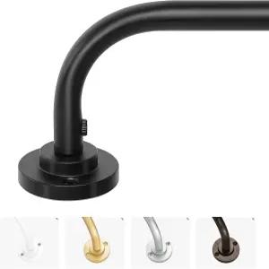 윈도우용 커튼봉 28~48인치 5/8인치 블랙 조절 가능한 암막 메탈룸 다크닝 커브드 카페 작은 드레이퍼 폴