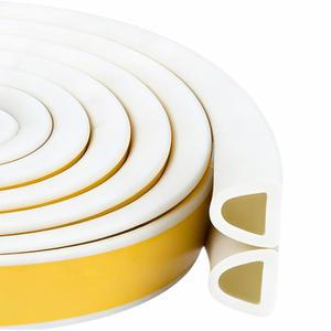 웨더 스트리핑 씰 스트립 테이프, 도어 윈도우 프레임 자체 D형 폼 씰링 32.8피트 고무 방음 단열 셀 스트리핑, 흰색