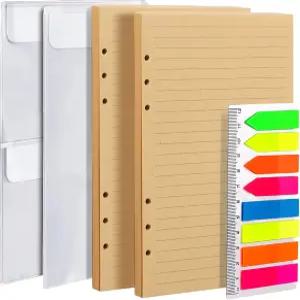 레오브로 A5 리필 용지 90PCS 크래프트 안감 플래너 바인더 노트북 저널용 링 인서트 북커 페이지 마커 및