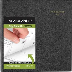 AT-A-GLANCE 2026 월간 패드폴리오 리필 70-290 9인치 x 11인치 대형 임원용 (709091026)