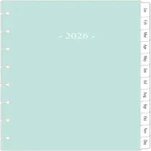 2026년 8명의 디스크바운드 플래너를 위한 주간 및 월간 플래너 리필 2페이지 주니어 사이즈 5-1/2 x8-1/2