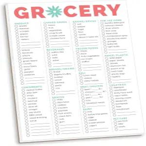 블룸 데일리 플래너 마그네틱 식료품 쇼핑 목록 할 일 패드 - 주간 계획 음식 정리함 / 냉장고용 찢어진