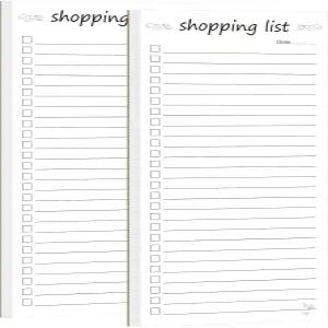 쇼핑 목록 메모장 식료품 작업 플래너 작성 패드 2팩 3.7x8.5 매장 시장 계획용 계획 약속 알림 집 사무실