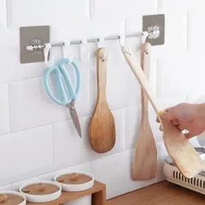 [하프클럽/셀러허브]심플홈 접착식 다용도 걸이(6구) 주방 조리도구걸이
