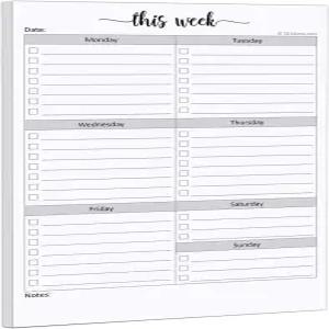 321주 완료 주간 체크리스트 메모장 - 50매(5.5인치 x 8.5인치) 이번 주 찢기 플래너 정리 미국산 간단한