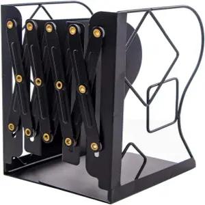 JIARI 조절 가능한 책꽂이 금속 홀더 헤비 듀티 논스키드 (큐브 블랙)