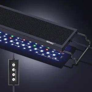 하이거 선 문 LED 수족관 조명 풀 스펙트럼 어항 주간-야간 듀얼 타이머 6 10 밝기 8가지 색상 조절 가능