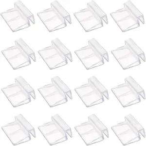 LEEFONE 16 PCS 6mm 아크릴 수족관 커버 클립 투명 어항 유리 지지 홀더 림리스 수족관용 범용 뚜껑